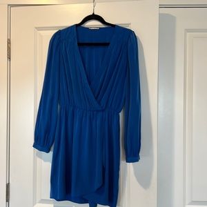 Navy blue long sleeved mini dress